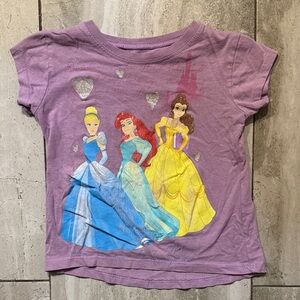 Disney Purple Short Sleeve Tee with Princesses